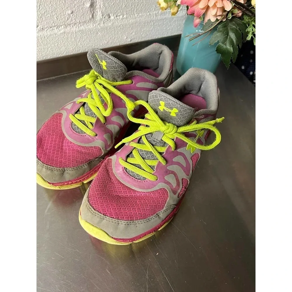 Under Armour Pink and Neon Tennis Shoes